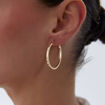 XLarge 2mm Kenarlı Boru Halka Küpe - Tuana (1)