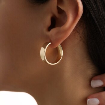 XLarge Mona Kesme Halka Küpe - Dilmener