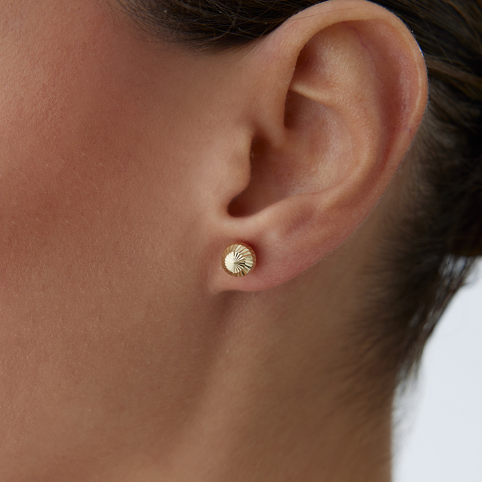 Xlarge Yan Çizgi Top Küpe - 1