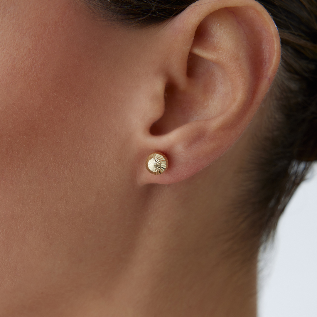 Xlarge Yan Çizgi Top Küpe - 1