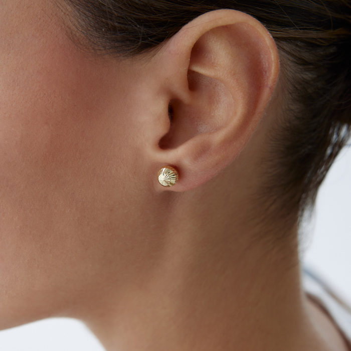 Xlarge Yan Çizgi Top Küpe - 2