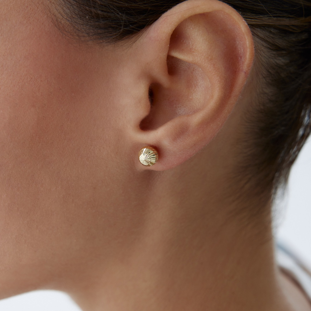 Xlarge Yan Çizgi Top Küpe - 2