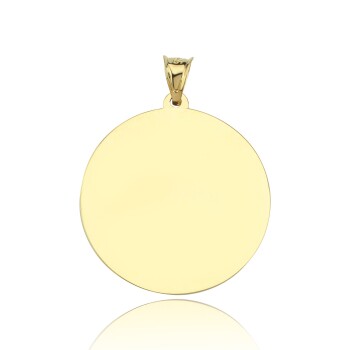 XLarge Yuvarlak Plaka Kolye Ucu - Özçelik