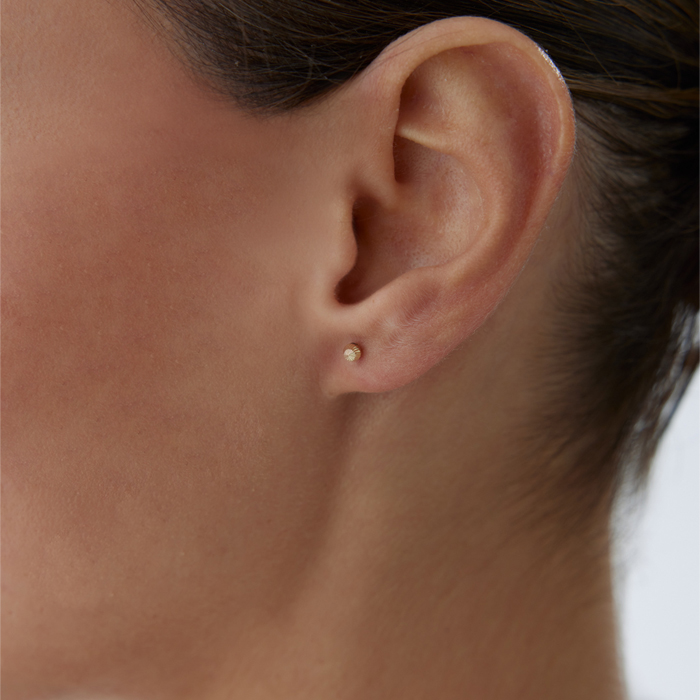 Xsmall Yan Çizgili Top Küpe - 1