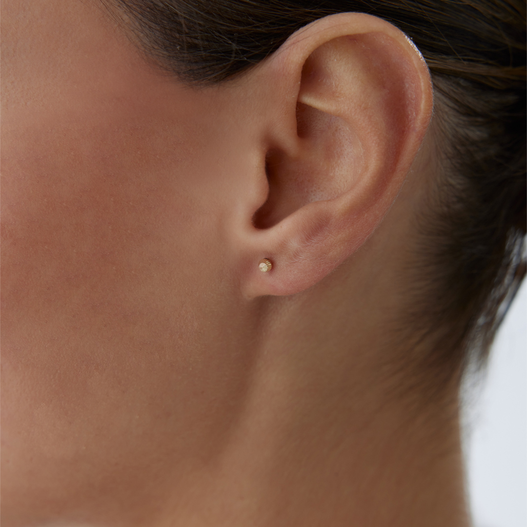 Xsmall Yan Çizgili Top Küpe - 1