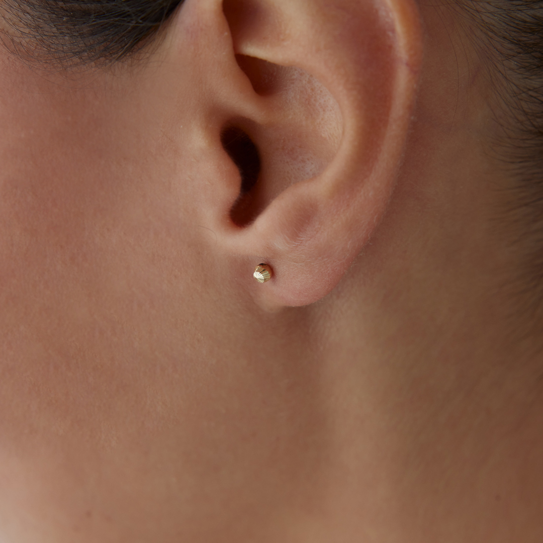 Xsmall Yan Çizgili Top Küpe - 2