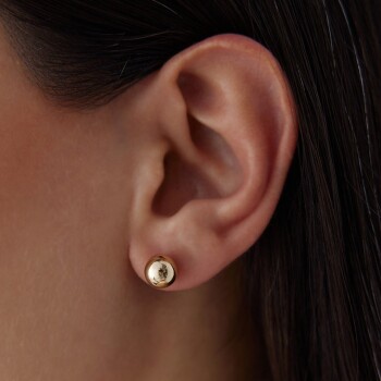 XXlarge Düz Top Küpe - 2