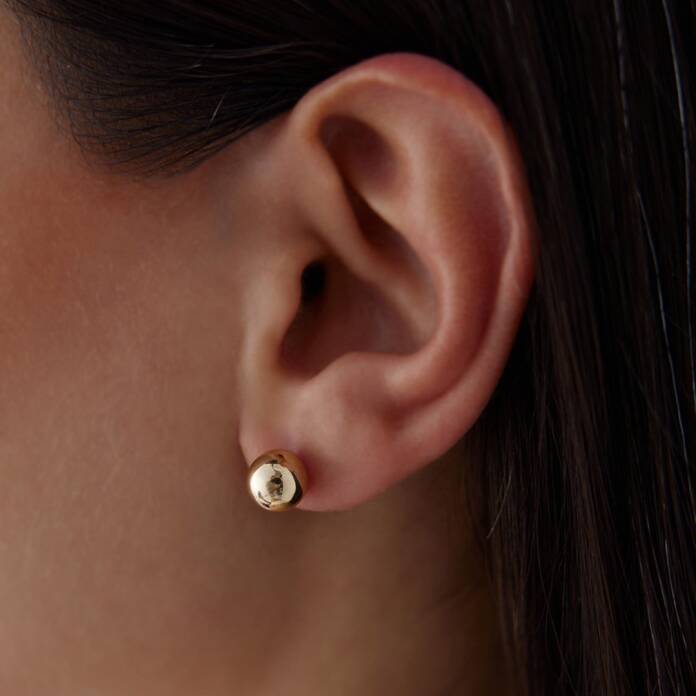 XXlarge Düz Top Küpe - 4