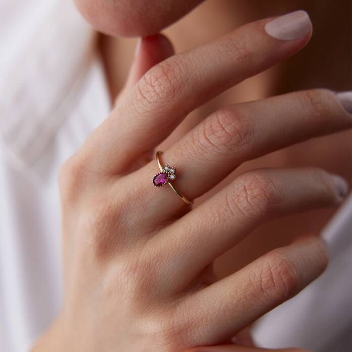 Yakut Damla Taşlı Yüzük - 1