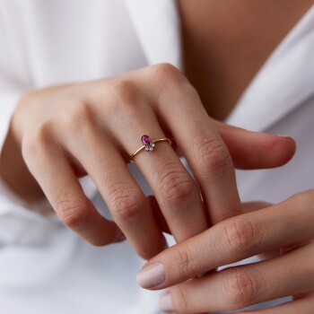 Yakut Damla Taşlı Yüzük - 2