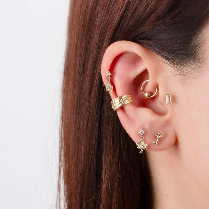 Yamuk Baget Taşlı Tragus Piercing - 2