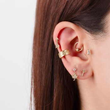 Yamuk Baget Taşlı Tragus Piercing - Dianora (1)