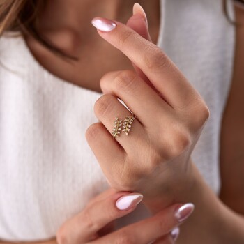 Yaprak Model Yüzük - Rayna