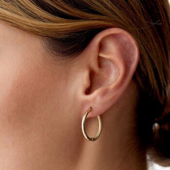 Yarı Dokulu Halka Küpe - Reha