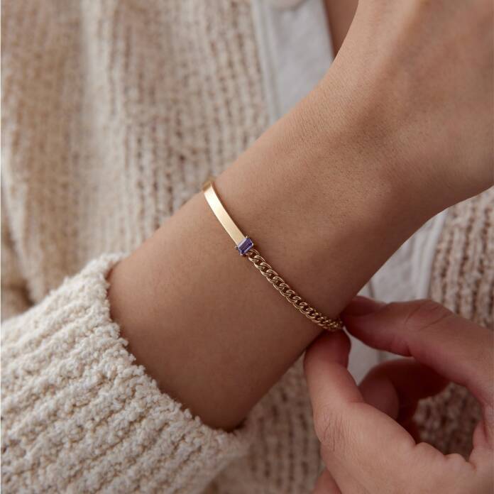 Yarı GurmetYarı Düz Renkli Bagetli Kelepçe - 1