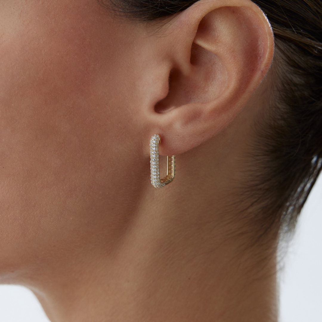 Yarı Taşlı Ataç Küpe - 1