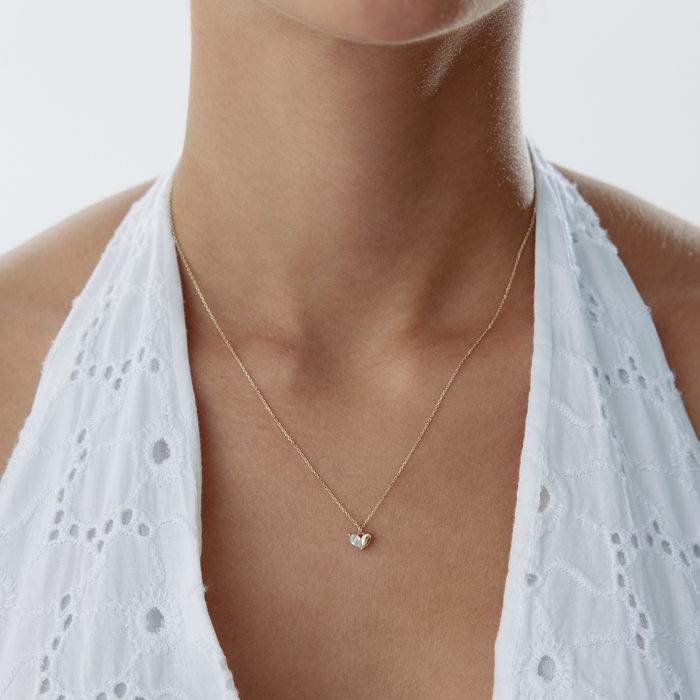 Yarı Taşlı Kalp Kolye - Rayna (1)