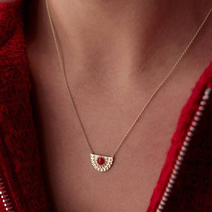 Yarım Daire Motifli Kolye - 2