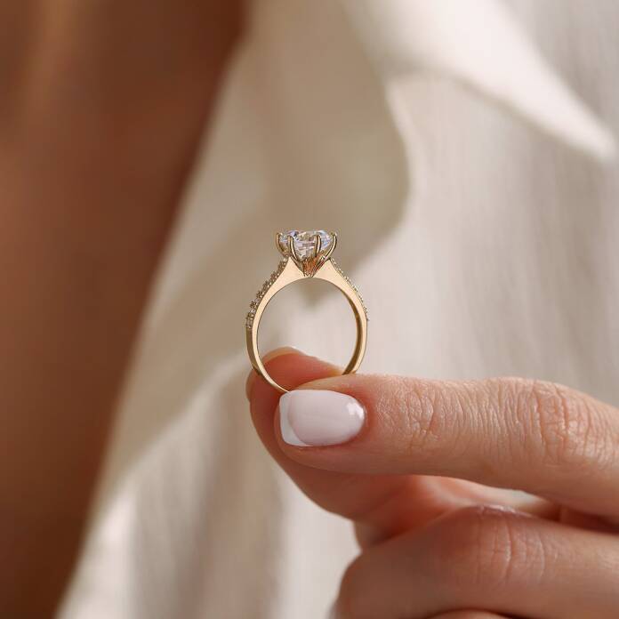 Yarım Tur Taşlı Aya Tektaş Yüzük - 2