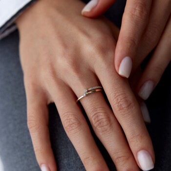 Yarımtur İkili Yüzük - Alen