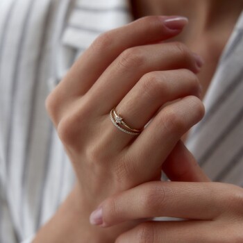 Yarımtur Star İkili Yüzük - Mazi (1)