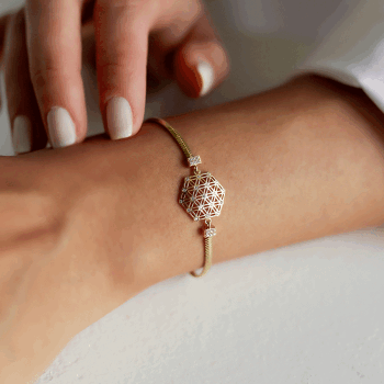 Yaşam Çiçeği Taşlı Bileklik - Alen (1)