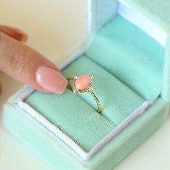 Yavruağzı Renk Opal Yüzük - 2