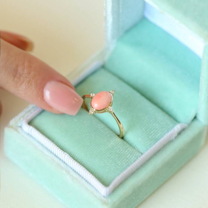 Yavruağzı Renk Opal Yüzük - 2