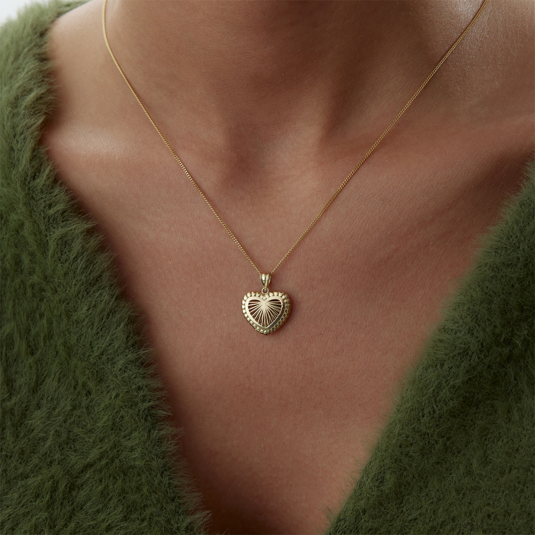 Yelpaze Kalp Kolye - 1