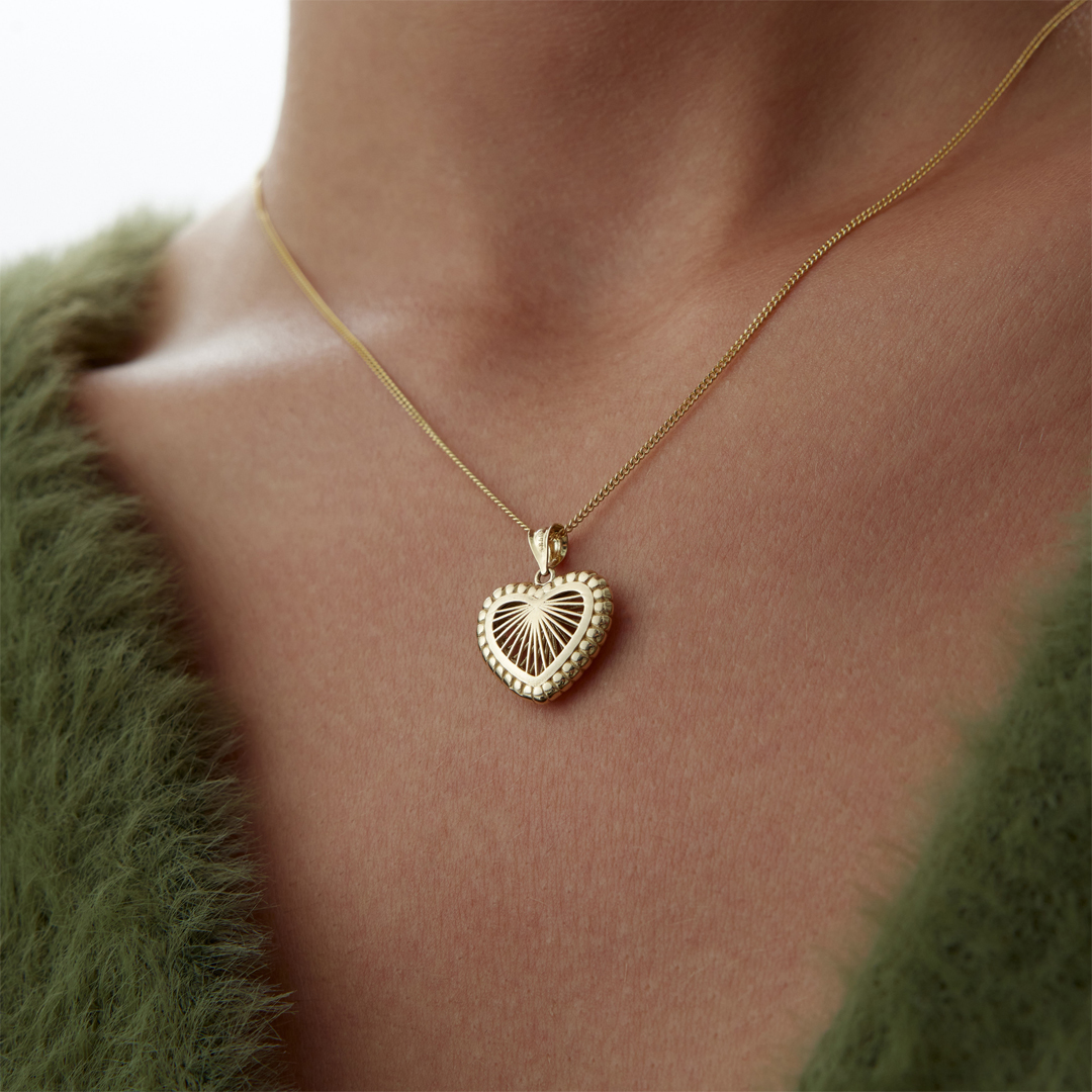 Yelpaze Kalp Kolye - 2