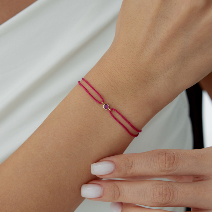 Yengeç Burcu Ruby İpli Bileklik - Simoro (1)