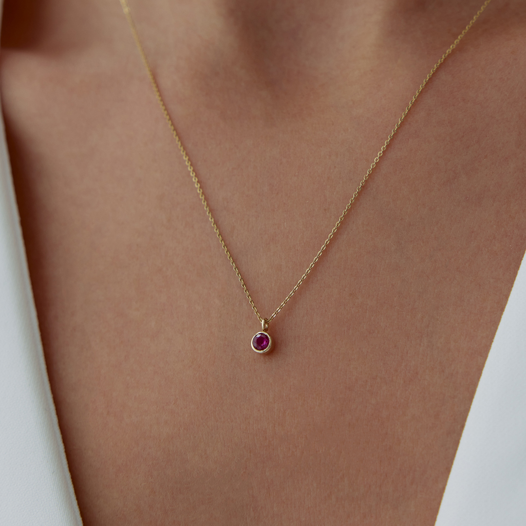 Yengeç Burcu Ruby Kolye - 2