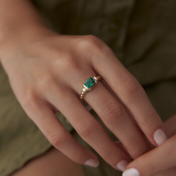 Yeşil Baget Burgu Yüzük - 2