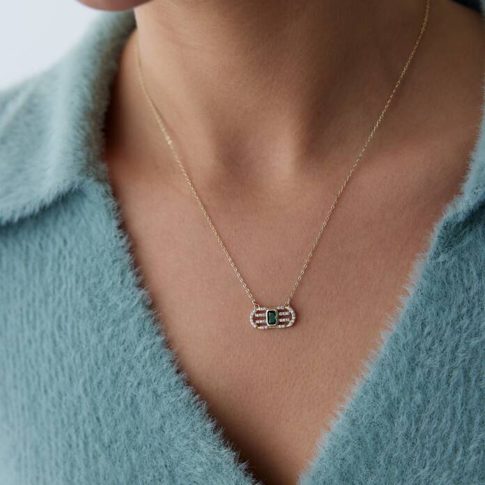 Yeşil Baget Kaburga Kolye - 1