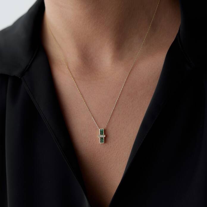 Yeşil Bagetli Kolye - 1