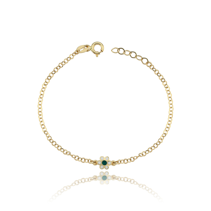 Yeşil Beyaz Mineli Çocuk Bilekliği - Melike