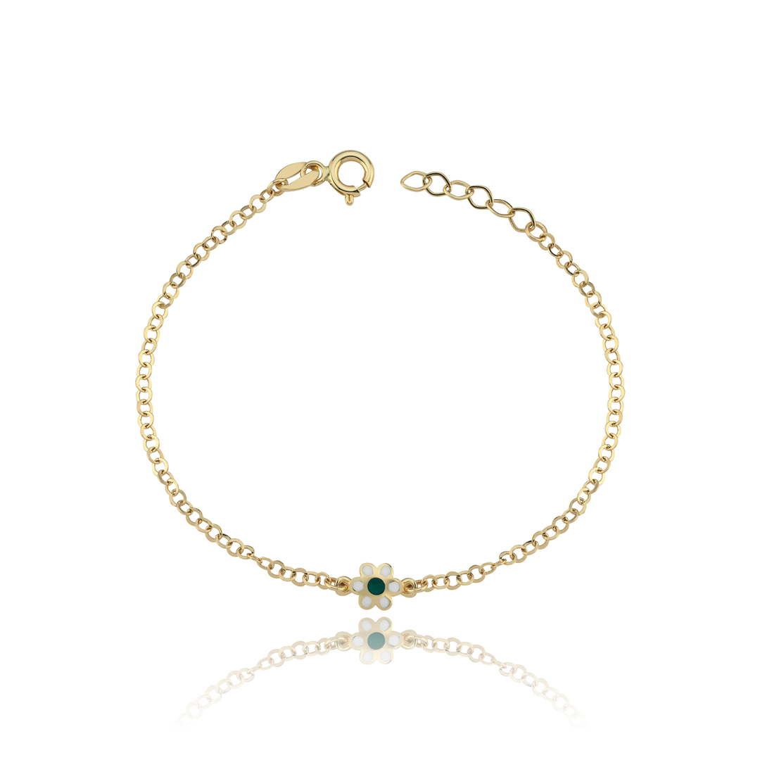 Yeşil Beyaz Mineli Çocuk Bilekliği - 1