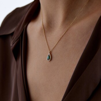 Yeşil Damla Baget Kolye - 3