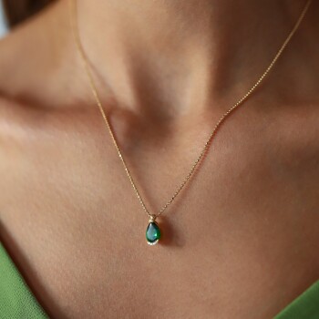 Yeşil Damla Kolye - 3