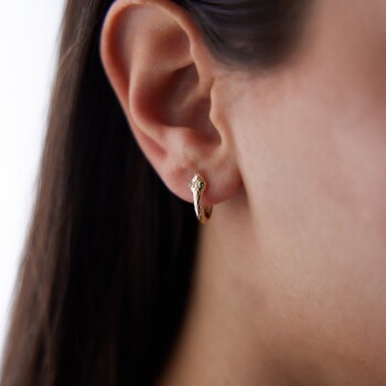 Yeşil Gözlü Yılan Küpe - Rayna