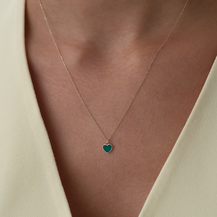 Yeşil Kalp Kolye - Rayna