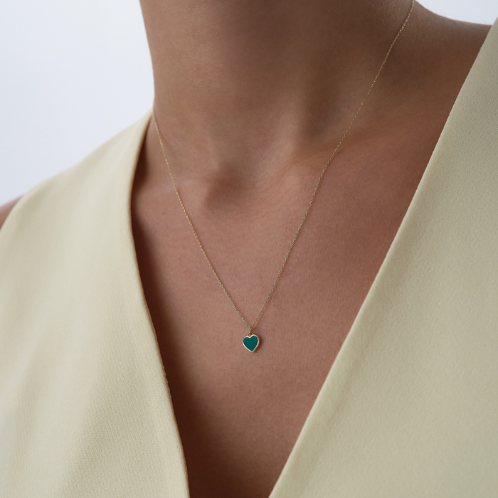 Yeşil Kalp Kolye - Rayna (1)