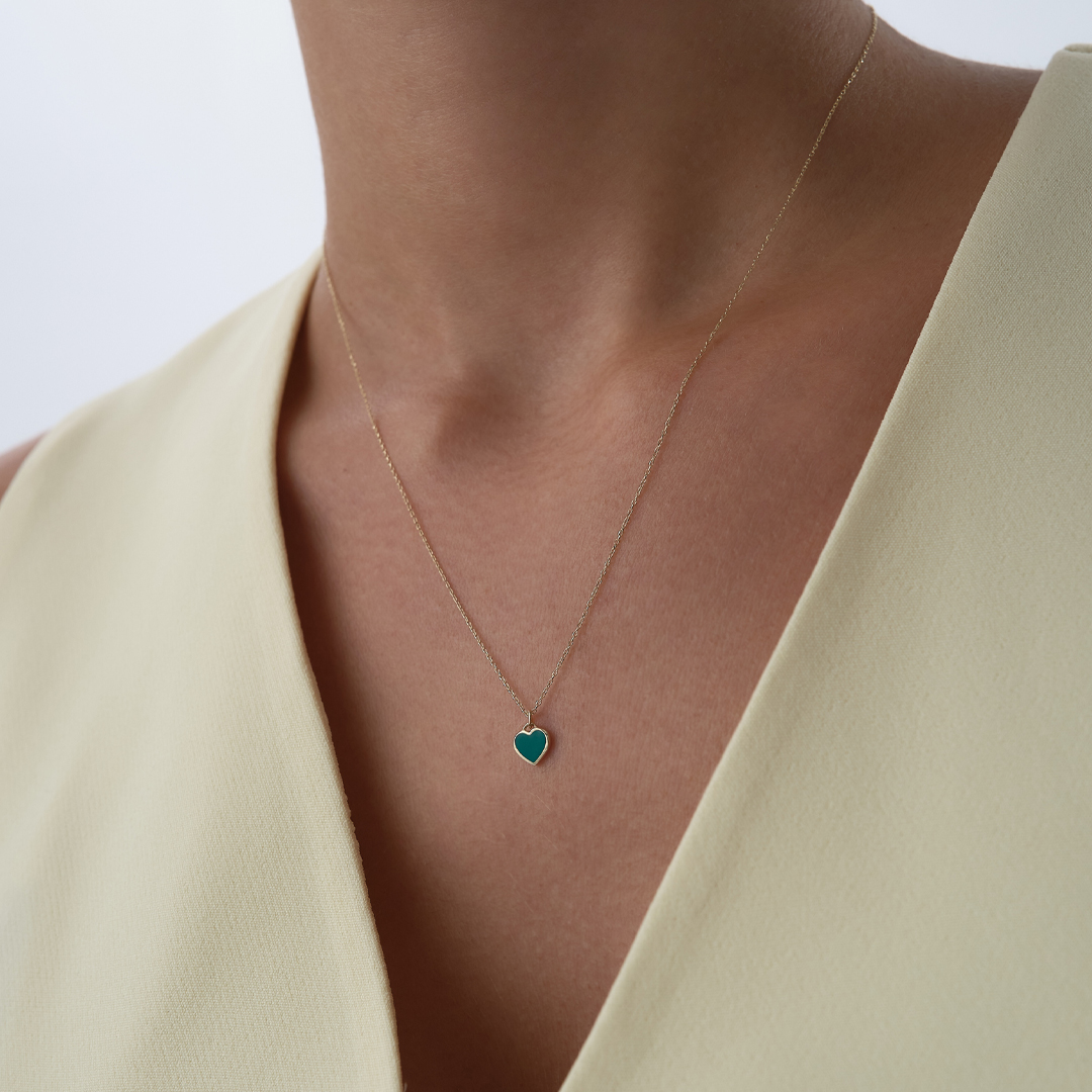 Yeşil Kalp Kolye - 2