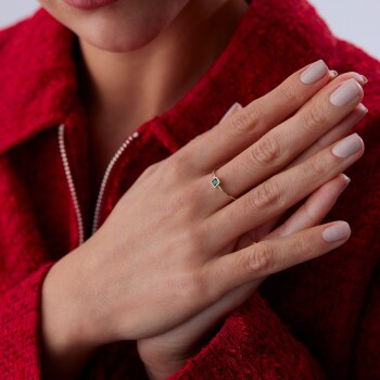 Yeşil Kare Tektaş Yüzük - 2