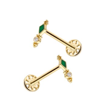 Yeşil Mine Detay Taşlı Tragus Piercing - Alen (1)