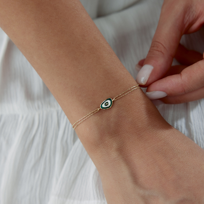 Yeşil Mineli Eye Bileklik - 1