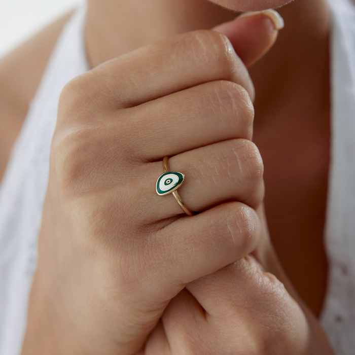 Yeşil Mineli Eye Yüzük - Cemart (1)