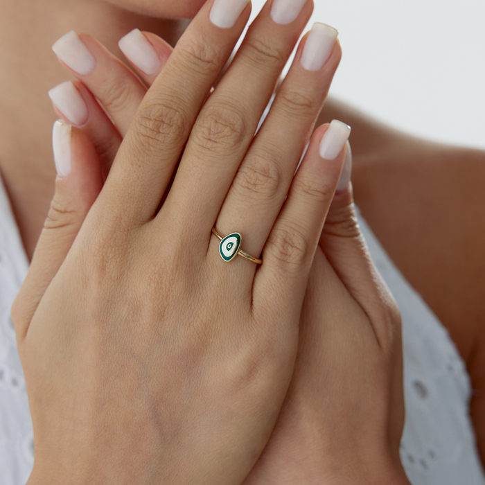 Yeşil Mineli Eye Yüzük - 3