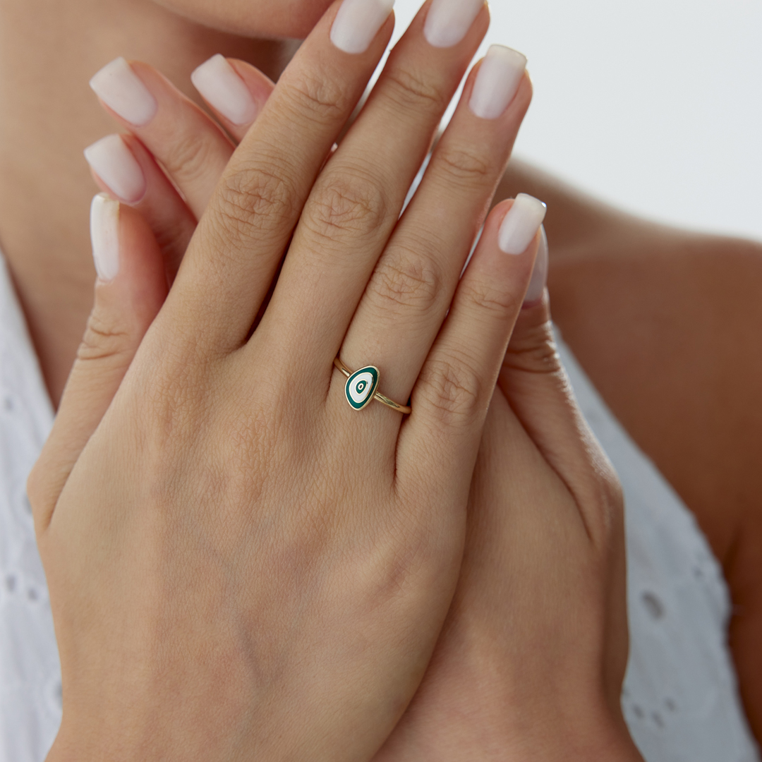 Yeşil Mineli Eye Yüzük - 3