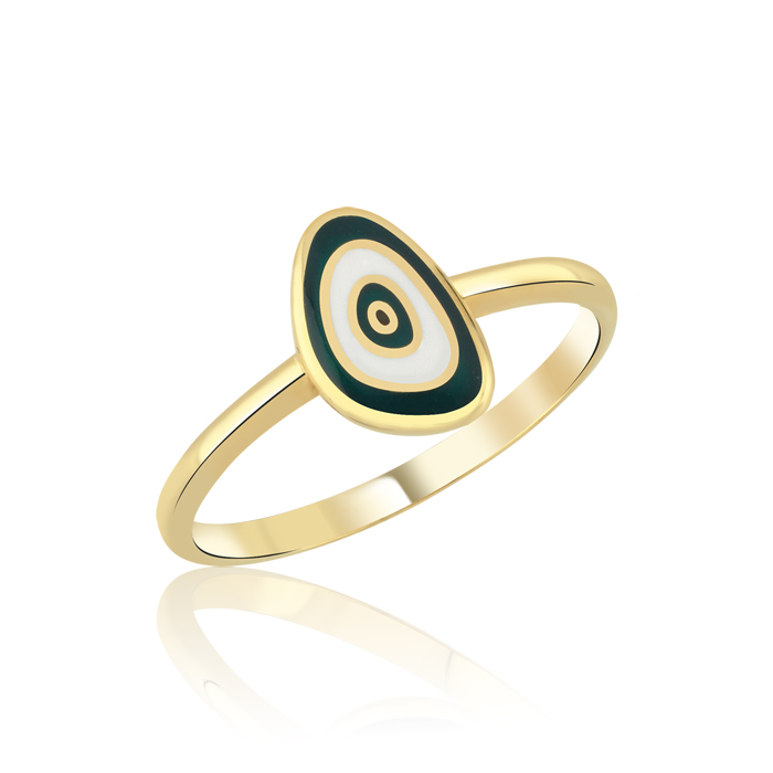 Yeşil Mineli Eye Yüzük - 4